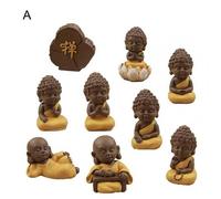 Figurines De Moine En Imitation, 9 Pièces/Ensemble, Simulation De Bouddha, Peint À La Main, Pour Décoration