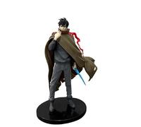 Figurines de nivellement Anime Solo - Sung Jinwoo Cha Hae-In Igris Antares Beru S Rank Manwa Statues Katanas Aura Rare Objets de collection pour les fans de nivellement Solo (cape de Jinwoo Sung 21 cm