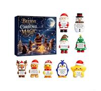 Figurines de Noël en caoutchouc souple 9 grilles pour compte à rebours | 9 grilles pour le plaisir du compte à rebours, citations surprises quotidiennes, construction en caoutchouc souple