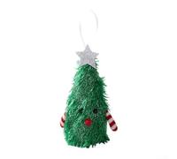 Figurines de Noël lumineuses en tissu pour décoration de vacances, parfaites pour les arbres, les portes et les murs avec un éclairage chaud et accueillant (vert)