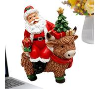 Figurines de Noël - Père Noël, vache, ferme, statue de vacances, ornement | Statue de Noël pour la maison, l'intérieur et l'extérieur, bureau, maison, cuisine