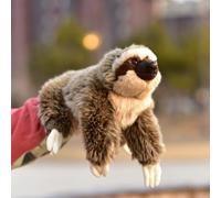 Figurines de paresseux artificielles remplies de paresseux réalistes à trois orteils, jouets en peluche, accessoires éducatifs interactifs ventriloques
