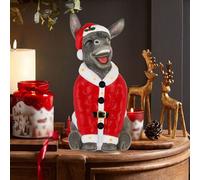 Figurines de Père Noël âne, décorations de Noël uniques et amusantes en résine, décoration de table polyvalente pour cour et intérieur, cadeaux de Noël pour collègues, amis, famille (1p)