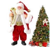 Figurines de Père Noël | Statuette de 17 Centimètres | Décoration de Table Saint Nicolas Tenant des Instruments,pour Mur Arbre Étagère Table Intérieur Jardin Bureau