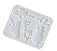 Figurines de qualité alimentaire Thème de Noël Texture en silicone pour décorations, travaux manuels et fournitures de fête de vacances Renne Moule en silicone Décorations de vacances