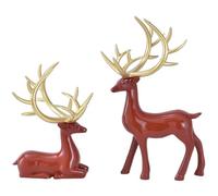 Figurines de renne de Noël - Sculpture d'élan créative miniature pour décorations de vacances, accessoires de maison de collection