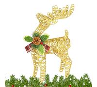 Figurines de renne de Noël, statue festive lumineuse pour les vacances et les expositions saisonnières, décoration de cerf de Noël avec lumière LED, figurine avec placement facile pour la vie familial
