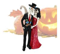 Figurines De Squelette Miniatures,Sculpture De Crânes Halloween En Résine Gothique | Sculpture En Résine De Squelette Mariée Et Marié,Pour Jardin Arrière Cour Étang Cour Porche Maison Table Étagère Ma