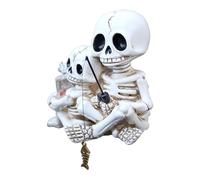 Figurines de squelette, sculpture de décoration de patio, 8,9 x 6,5 x 7,6 cm en résine, figurine de pêche squelette d'Halloween pour étang, clôture, jardin, rebord de fenêtre, bibliothèque, piscine