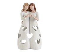 Figurines de sœurs en résine 22 x 11 x 5,5 cm, sculpture d'affichage d'amitié, décoration de table à collectionner | Souvenir élégant qui célèbre la connexion de la fraternité pour l'intérieur de la