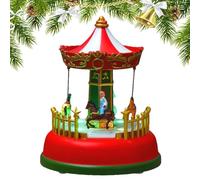 Figurines de table de Noël à piles Grande roue musicale | Petites figurines de dessin animé pour décoration de Noël pour chambre d'enfant, bureau, appartement, bureau, table, étagère
