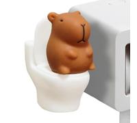 Figurines de toilettes amusantes | Décoration de salle de bain Mini | Figurines de toilettes amusantes | Décoration de salle de bain Mini décoration de bureau | Animal assis sur les toilettes |