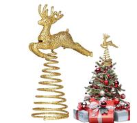 Figurines de vacances scintillantes - Pointe d'arbre d'animal argentée, design printemps scintillant, saisonnier accrocheur, détail festif | Décoration élégante de bureau de Noël pour la