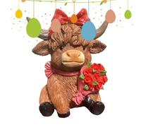 Figurines de Vache Amour - Décoration romantique mignonne en résine - Sculptures de vache de Saint-Valentin à collectionner | Lui, votre petit ami, petite amie, mari, femme, chambre à coucher, salon