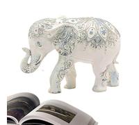 Figurines d'éléphants décoratives à collectionner en résine | Décoration d'éléphant pour salon, bibliothèque, meuble TV, table, chambre à coucher, entrée, bureau