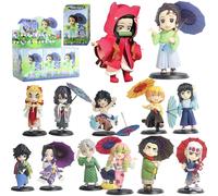 Figurines Demon Slayer Boîte Mystère Série Plum Rain Tanjiro Kamado Nezuko Modèle d'Action Statue PVC Poupée Ornement Collection Jouets Cadeau 1pcs-with box