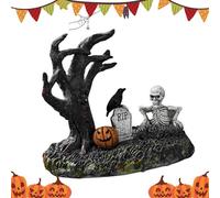 Figurines d'Halloween | Ces figurines d'Halloween émettent un charme méticuleux grâce aux branches mortes et aux contours de pierres tombales fortement représentées, capturant un réalisme effrayant pe