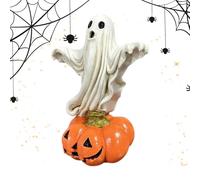 Figurines d'Halloween - Petite figurine fantôme - Expression faciale amusante - Sculpture gothique - Décoration pour l'intérieur et l'extérieur - Jardin d'automne - Cheminée - Fête - Cuisine