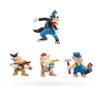 Figurines Disney Bullyland - Set de 3 cochons comprenant : loup, outils, viloin et flûte - Sans PVC à mettre sur les gâteaux d'anniversaire