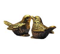 Figurines d'oiseau en laiton - 2 PCS Ornement du moineau antique, petite figurine vintage, sculpture de la faune décorative avec artisanat artistique | Décoration pour bureau de bureau, jardin de cour