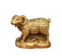 Figurines du Cheval du Zodiaque Chinois, Statue d'animaux du Zodiaque en Laiton Pur - Collection Décoration Feng Shui Maison & Bureau Cadeau Culturel Significatif,Sheep,Small