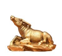 Figurines du Cheval du Zodiaque Chinois, Statue d'animaux du Zodiaque en Laiton Pur - Collection Décoration Feng Shui Maison & Bureau Cadeau Culturel Significatif,Ox,Large