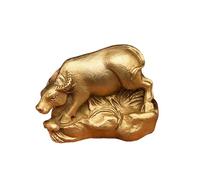 Figurines du Cheval du Zodiaque Chinois, Statue d'animaux du Zodiaque en Laiton Pur - Collection Décoration Feng Shui Maison & Bureau Cadeau Culturel Significatif,Ox,Small