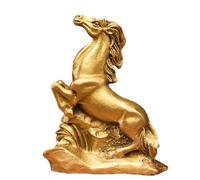 Figurines du Cheval du Zodiaque Chinois, Statue d'animaux du Zodiaque en Laiton Pur - Collection Décoration Feng Shui Maison & Bureau Cadeau Culturel Significatif,Horse,Large