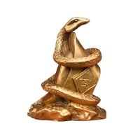 Figurines du Cheval du Zodiaque Chinois, Statue d'animaux du Zodiaque en Laiton Pur - Collection Décoration Feng Shui Maison & Bureau Cadeau Culturel Significatif,Snake,Large