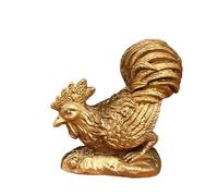 Figurines du Cheval du Zodiaque Chinois, Statue d'animaux du Zodiaque en Laiton Pur - Collection Décoration Feng Shui Maison & Bureau Cadeau Culturel Significatif,Rooster,Small