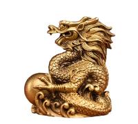 Figurines du Cheval du Zodiaque Chinois, Statue d'animaux du Zodiaque en Laiton Pur - Collection Décoration Feng Shui Maison & Bureau Cadeau Culturel Significatif,Dragon,Large