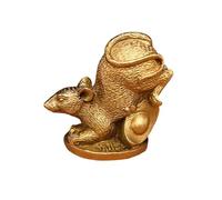 Figurines du Cheval du Zodiaque Chinois, Statue d'animaux du Zodiaque en Laiton Pur - Collection Décoration Feng Shui Maison & Bureau Cadeau Culturel Significatif,Rat,Small