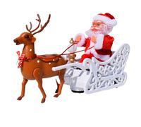 Figurines du Père Noël Santa Claus, jouets de traîneau mignon Santa Claus et renne, animatronique de Noël avec de la musique et de la lumière, le Père Noël twerking à piles pour des cadeaux