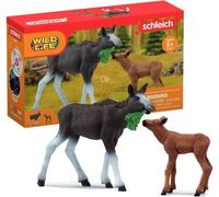 Figurines Élan Femelle avec Veau, animaux sauvages, Schleich 42629 Wild Life, Pour enfant des 3 ans