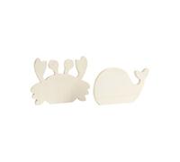 Figurines en bois à décorer - Crabe et Baleine - 2 pcs