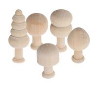 Figurines en Bois à Peindre Champignon et Arbre, Artisanat DIY | Surface Brute Lisse, Beige , Activité Créative pour Garçon Fille et Bricoleurs, Jardin ou Fêtes