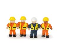 Figurines en bois bâtisseurs