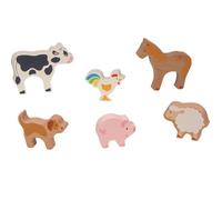 Gollnest & Kiesel Figurines animaux de la ferme 58320 Lot de 6 en bois dès 2 ans
