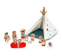 Figurines en bois Le Tipi et les Indiens Lilliputiens G