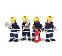 Figurines En Bois Pompiers Bleu TU