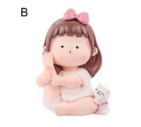 Figurines En Résine Pour Filles, Jouet De Dessin Animé Vif, Petite Fille En Forme De Mini Figurine De Yoga Miniature Mignonne, Figurine Décorative Pour Fête