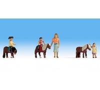 15635 Noch HO Paquet De Personnages D'Équitation Pour Enfants Avec Poney