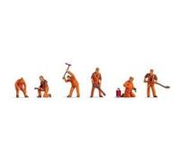 Noch Figurines – Équipe de poseurs de voie 38012 – Échelle N 1:160 – Orange