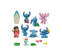 Figurines et accessoires - LICENCE /STITCH - Coffret Deluxe - 13 figurines et accessoires, Stitch dans 5 poses, planche de surf