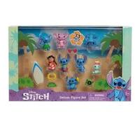 Figurines et accessoires - LICENCE /STITCH - Coffret Deluxe - 13 figurines et accessoires, Stitch dans 5 poses, planche de surf