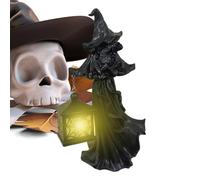 Figurines Et Statuettes De Sorcière, Statuette Halloween Sorcière à la Lanterne, Décoration de Table Bureau Cheminée Étagère Décorations Jardin Patio pour Intérieur et Extérieur