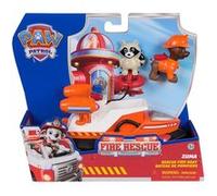 Paw Patrol - Pat Patrouille - Véhicule Figurine Zuma Fire Rescue Mission Pompiers - Voiture Figurine À Collectionner - Bouée Sauvetage - Pat Patrouille Jouet - Voiture Enfant - Jouet Enfant 3 Ans Et +