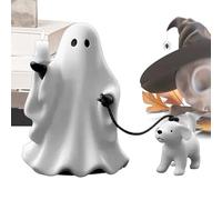 Figurines Fantôme | Statue Fantôme Marchant avec Un Chien,Ornements de Cheminée Décorations de Table Centrepieces pour Bureau Chambre Salle de Bain Cuisine Étagère Jardin Intérieur