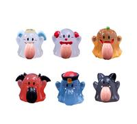 Figurines fantômes d'Halloween en résine statues fantômes lumières dans les ténèbres monstres langue monstres ornement intérieur décorations d'Halloween décorations d'extérieur et d'intérieur