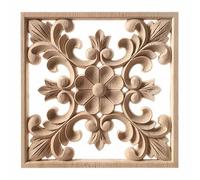 Figurines florales en bois sculpté naturel unique, incrustation, ornements d'angle, appliques, cadres de porte, meubles, sculpture décorative sur bois, F17,30